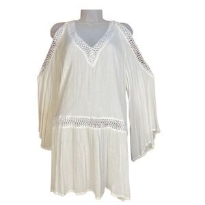 Solit Aire Swim White Cold Shoulder Dress